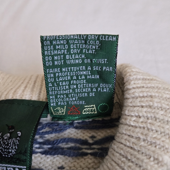 Northern Reflections Vtg Cardigan Nordic Winter Scenes Snow Trees SleighsCozy M - Picture 8 of 14